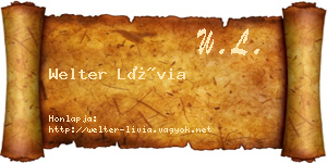 Welter Lívia névjegykártya