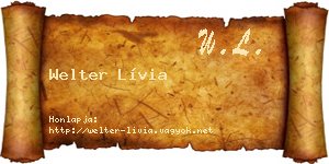 Welter Lívia névjegykártya